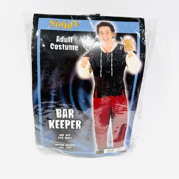 Spirit Halloween Adult Men’s Bar Keeper 2pc Halloween Cosplay Costume - Picture 1 of 9